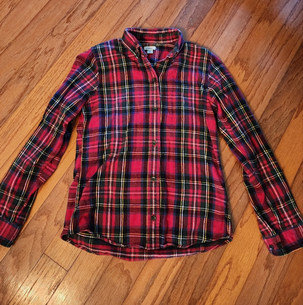 LL Bean womens flannel shirt XXS